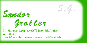 sandor groller business card